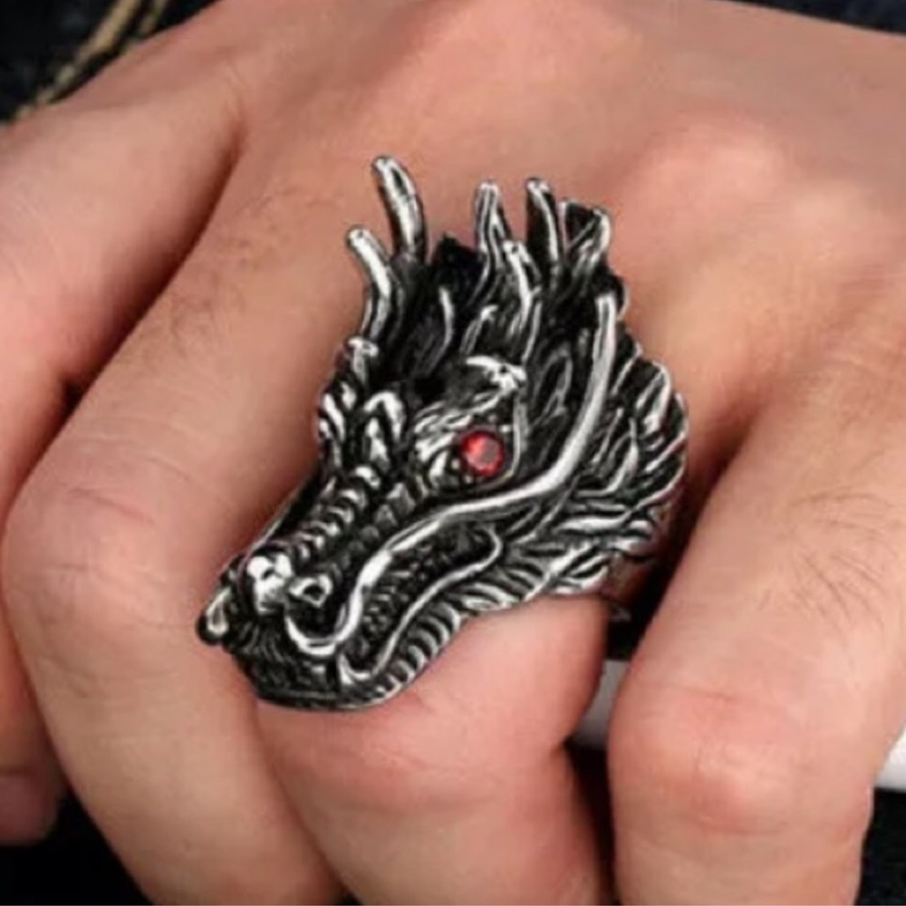 Tibetan Silver Dragon Ring Men’s Women’s NEW